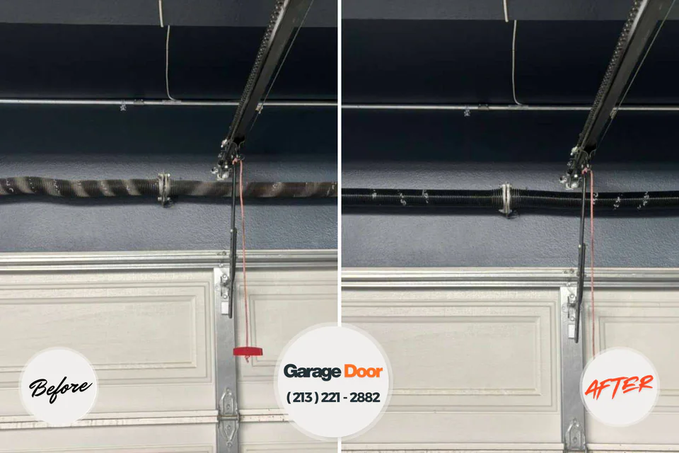 Before and after: garage door repair Hollister, MO